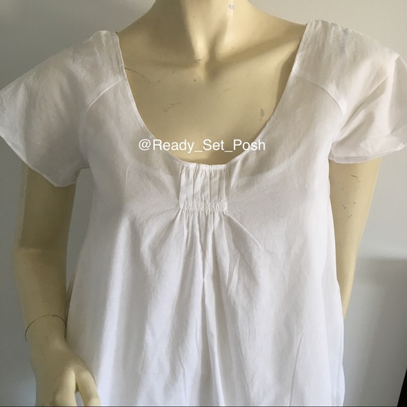 DKNY petite white short sleeve blouse w/ camisole - Picture 2 of 8
